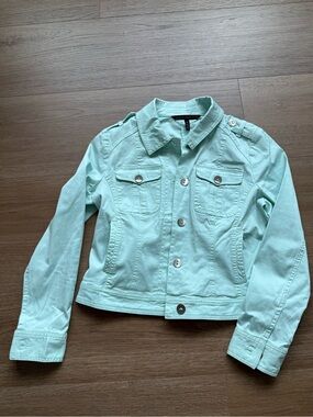 White House Black Market Girls' Mint Green Jean Jacket